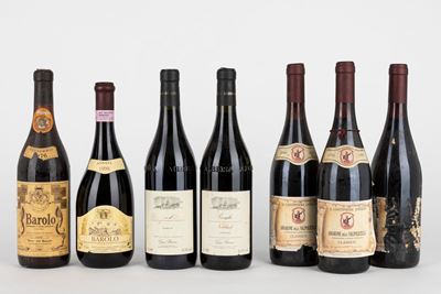 Selezione di Vini: Barolo, Barbera e Amarone, Varia Annata