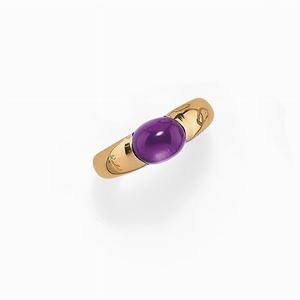 Anello in oro 18k e ametista
