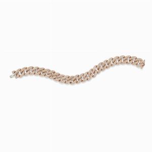A 9K rose gold and diamond bracelet