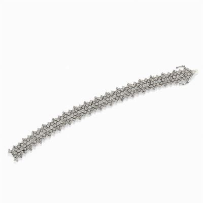 Bacciale in Oro Bianco 18k e Diamanti