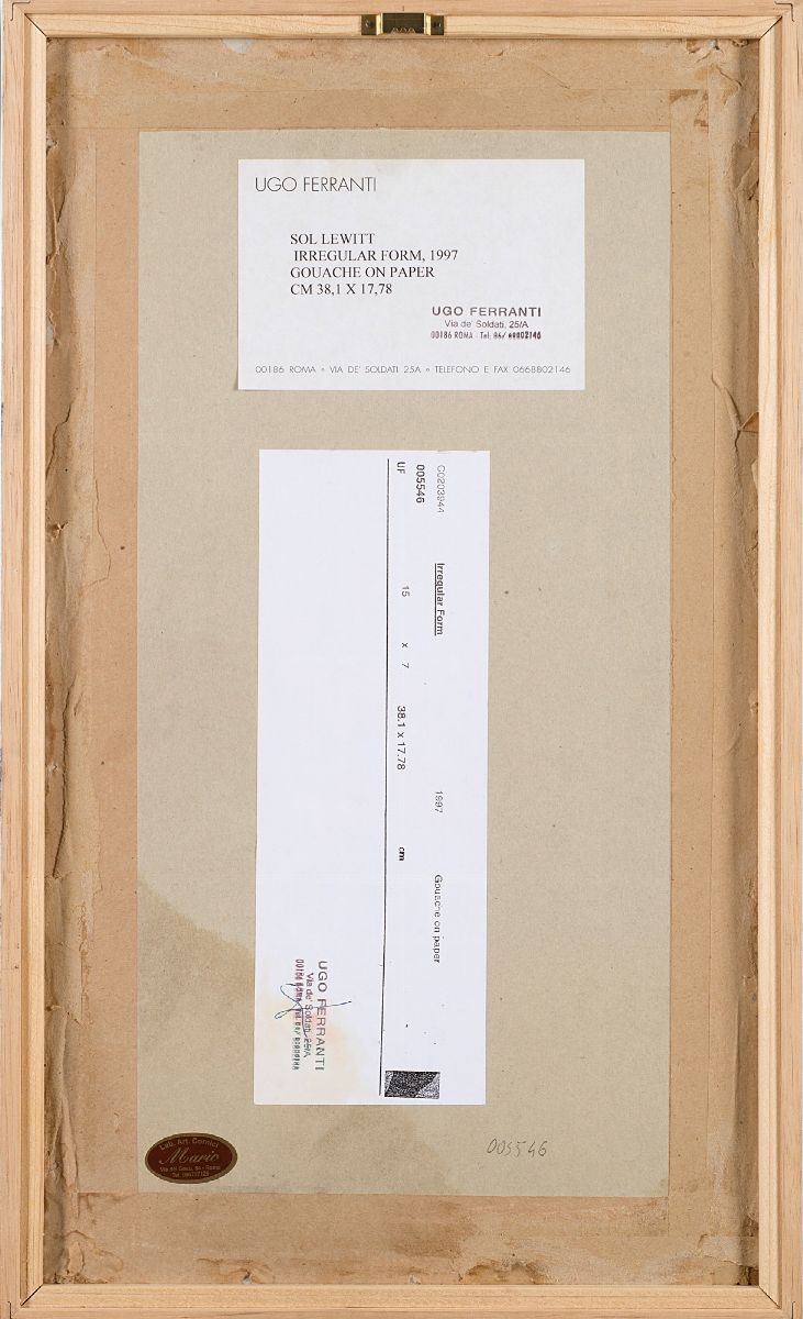 Sol Lewitt - Irregular form, gouache su carta, 1997