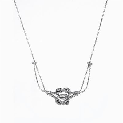 Collana girocollo in oro bianco 18K con diamanti