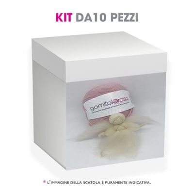 Set di 10 Angioletti Decorativi in Lana Grezza Italiana