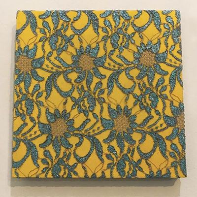 Autore sconosciuto, Texture - Pizzo dipinto con glitter