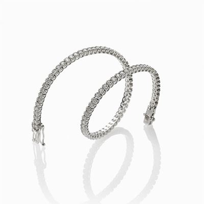 Bracciale tennis in oro bianco 18K con diamanti naturali