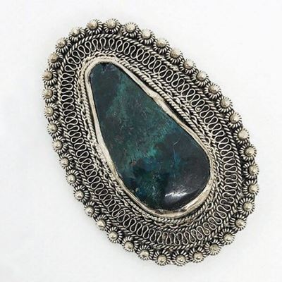 Spilla beduina in argento, Yemen, Arabia, Egitto