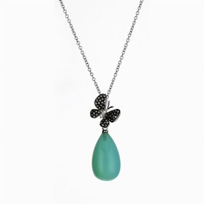 Collana in Oro e Pendente a Motivo di Farfalla