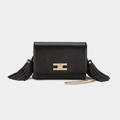 Borsa in pelle con tracolla a catena