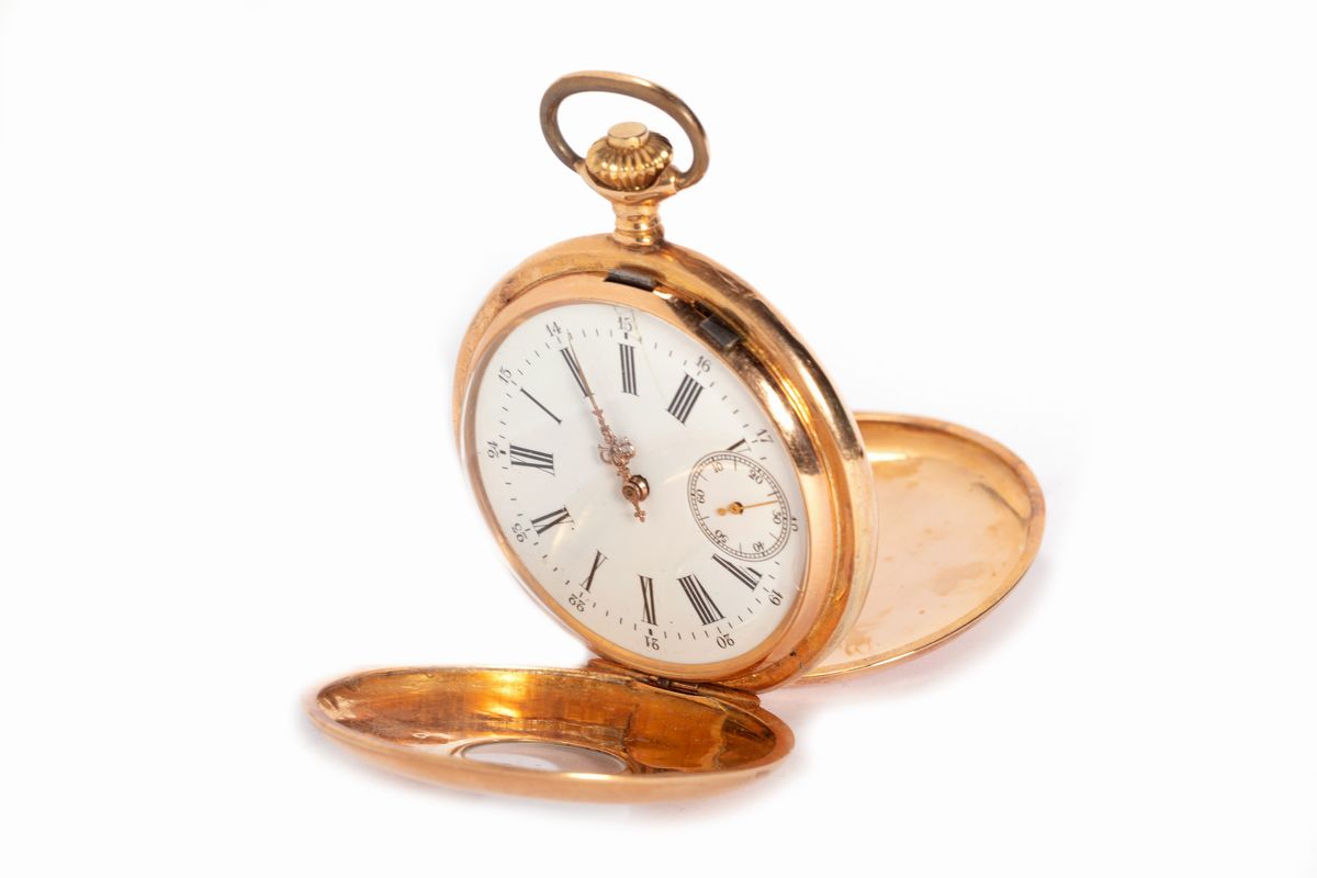 Orologio da Tasca a Doppia Cassa in Oro 18 K