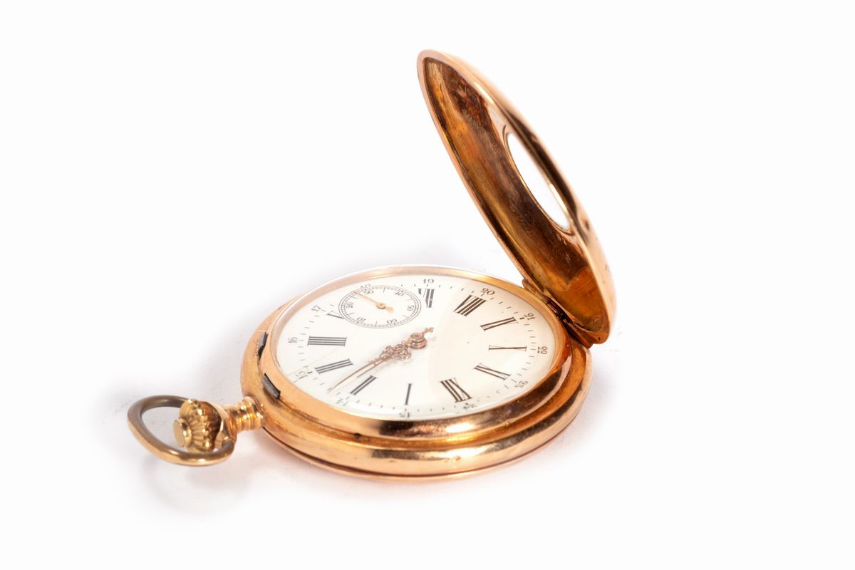Orologio da Tasca a Doppia Cassa in Oro 18 K
