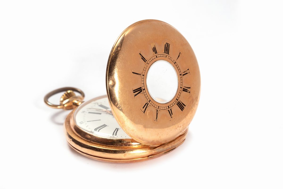 Orologio da Tasca a Doppia Cassa in Oro 18 K