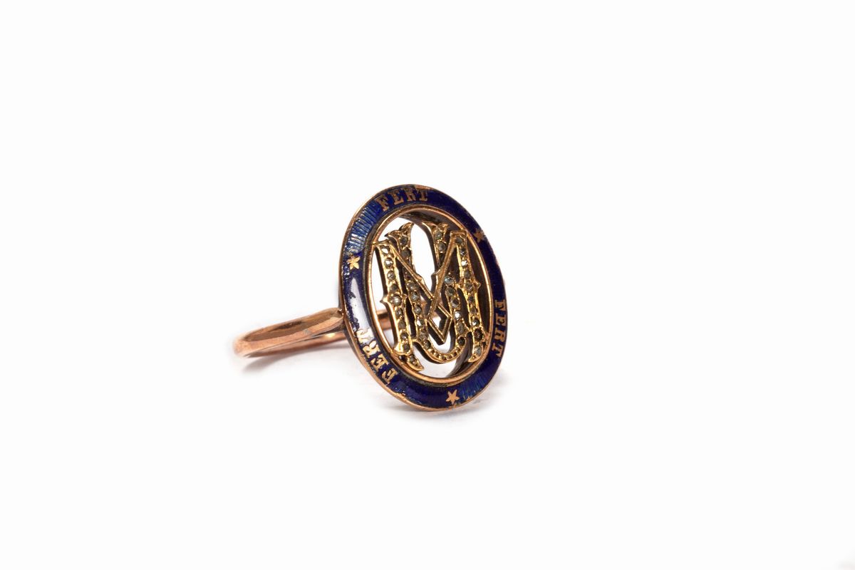 Anello in Oro e Smalti, Fine Secolo XIX - Inizi Secolo XX