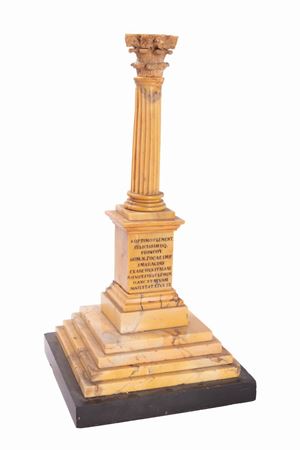 Grand Tour architectural model of the Column of Foca in yellow marble, 19th century