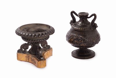 Lotto Composto da Due Calamai in Bronzo, Secolo XIX