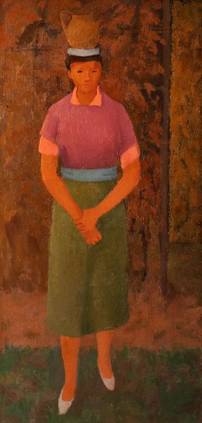 Ragazza con anfora, olio su tela