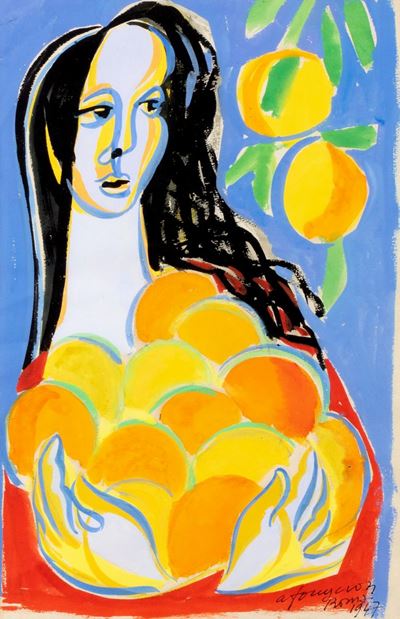 Donna, gouache su carta