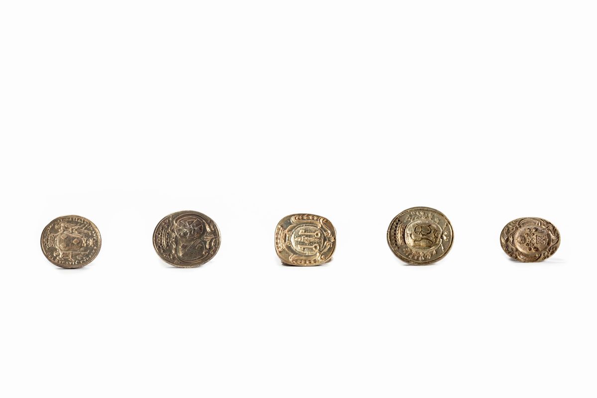 Lotto Composto da Quattordici Sigilli in Metalli Diversi, con Stemmi Nobiliari, Secoli XVIII - XI...