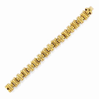 Bracciale in oro giallo 18K a motivi snodati