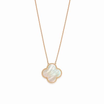 Collana in oro rosa 18K e madreperla bianca, collezione 'Alhambra'