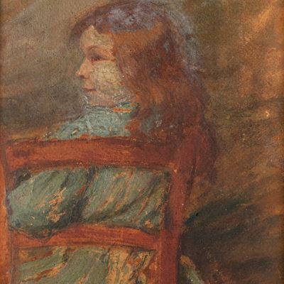 Bambina Seduta di Spalle