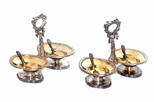 Pair of silver salt cellars, Odiot Paris, 19th century