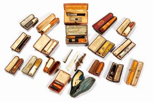 Beautiful collection of twenty-one mouthpieces in different materials, 19th - 20th centuries
