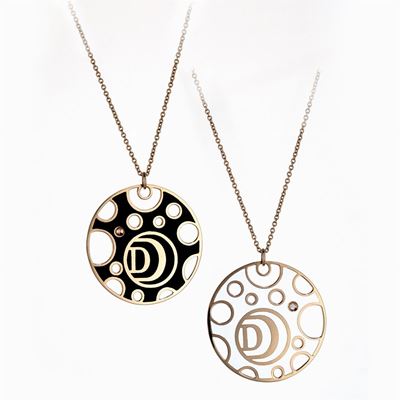 Collana girocollo in oro rosa 18K con smalti e diamanti