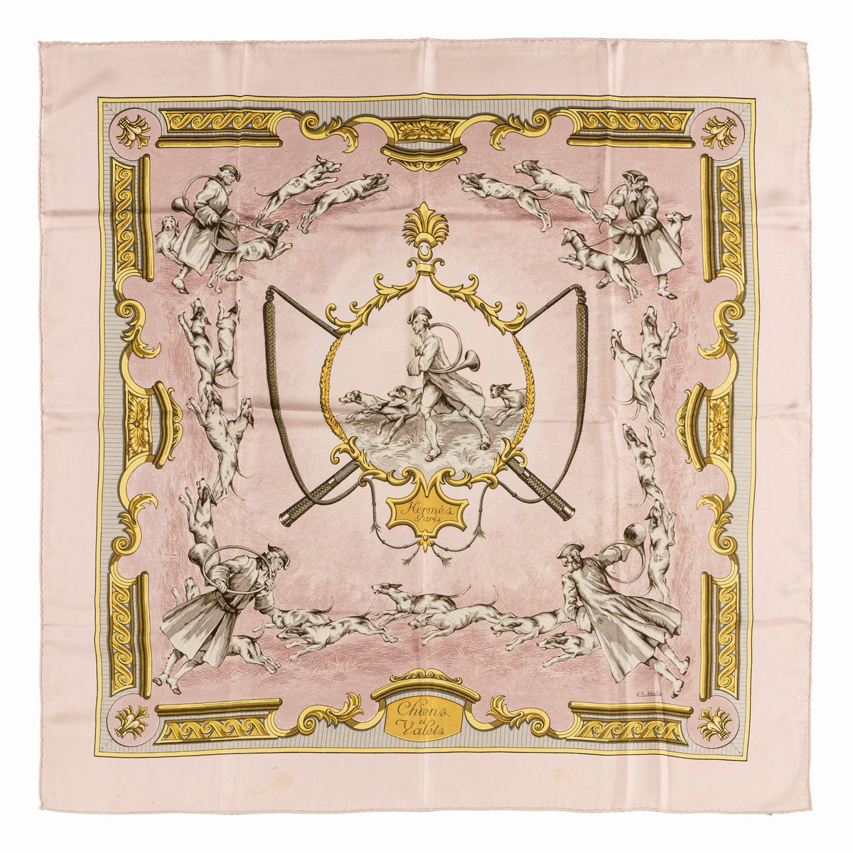 Sold at Auction: Hermes 'Vif Argent' silk scarf, designed in 2007