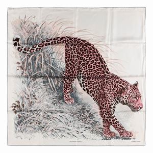 Panthera Pardus silk twill scarf