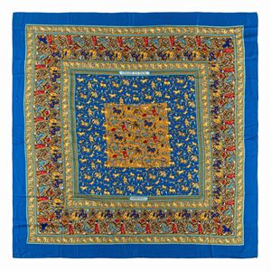Chasse en Inde silk and cachemire scarf
