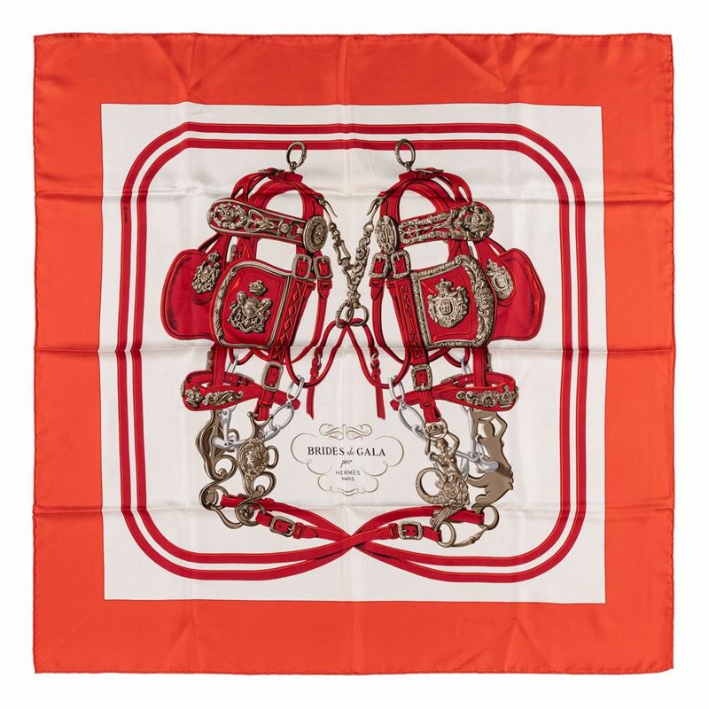 Sold at Auction: HERMES SILK SCARF BRIDES DE GALA