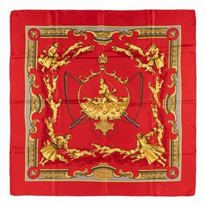 Chiens et valets silk twill scarf