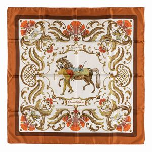 Cheval Turc silk twill scarf