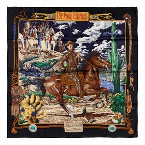 Hermès - Poney Express silk twill scarf