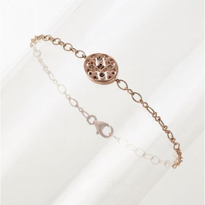 Bracciale in oro rosa 18K con diamanti naturali