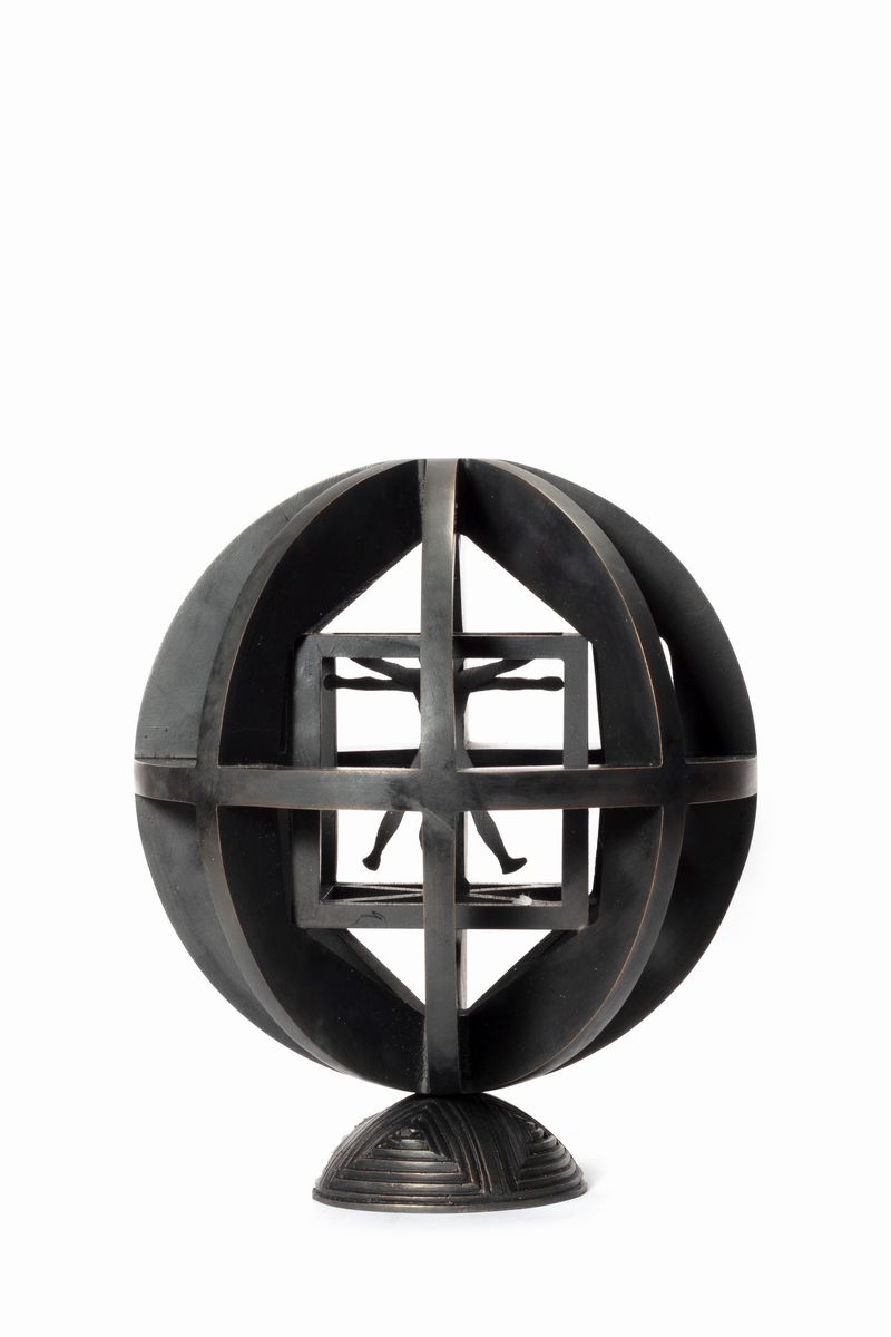 Mario Ceroli - Squilibrio, bronzo patina nera, es. 10/100