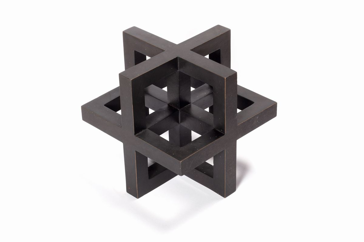 Mario Ceroli - Mappacubo, bronzo patina nera, es. 169/300