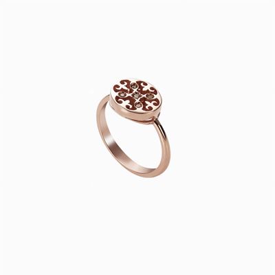 Anello in oro rosa 18K con diamanti