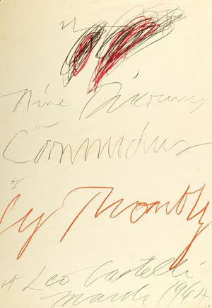 Nine discourses on Commodus by Cy Twombly at Leo Castelli