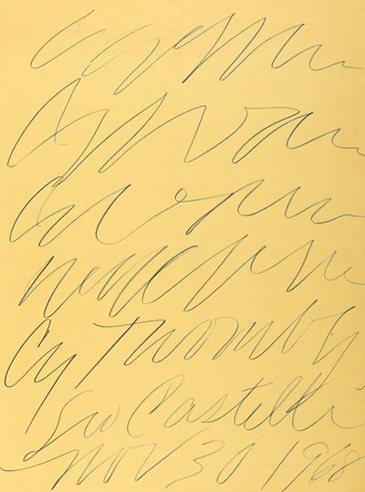 Locandina per la mostra alla galleria Leo Castelli