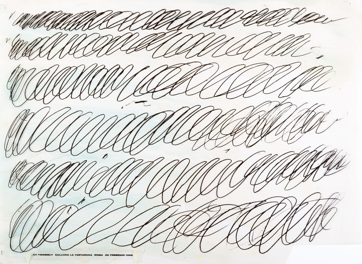 Cy Twombly - Negativo del manifesto per la Galleria La Tartaruga, Roma, stampa su acetato, 1968