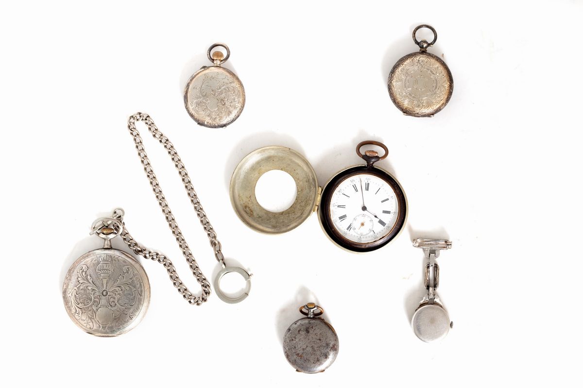 Lotto Composto da Sei Orologi da Tasca, Secoli XIX - XX