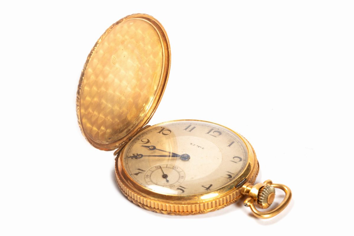 Orologio da Tasca in Oro a Doppia Cassa, Francia Inizi Secolo XX