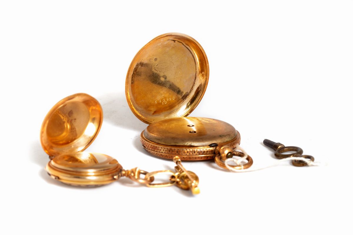 Due Orologi da Tasca in Oro 18 K, Fine Secolo XIX