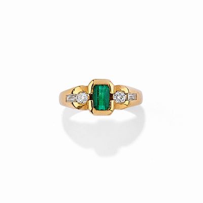 Anello con Smeraldo e Diamanti