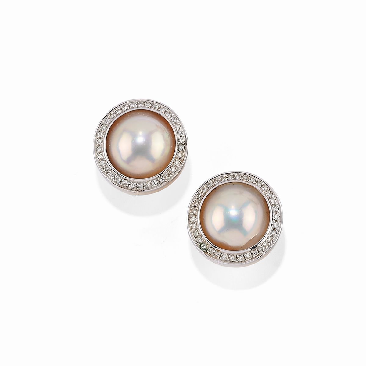 Due Coppie di Orecchini con Perle e Diamanti