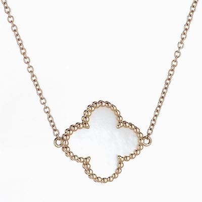Collana girocollo in oro rosa 18K con madreperla e diamanti