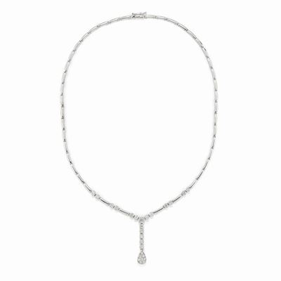Collana in oro bianco 18k con diamanti taglio brillante