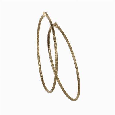Paio di orecchini a cerchio in oro giallo 18K