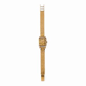 A 18K yellow gold wristwatch, circa 1950, Invicta, defects